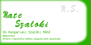 mate szaloki business card